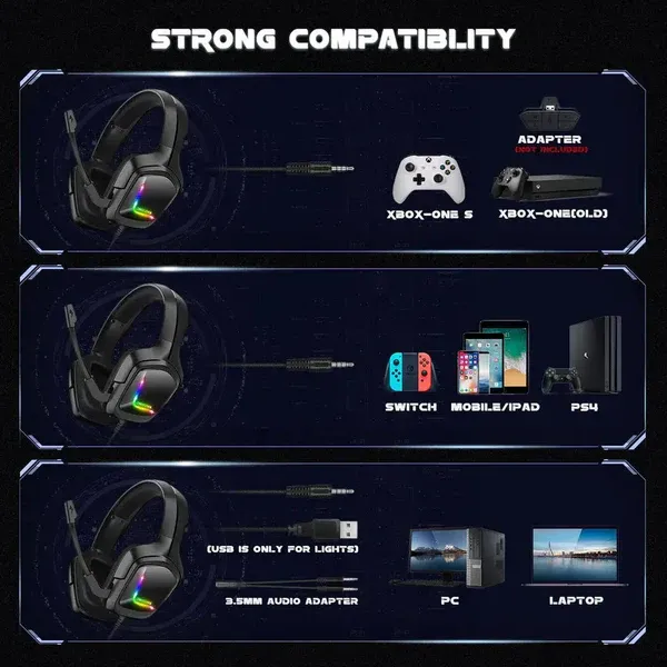 ONIKUMA K20 RGB WIRED GAMING HEADSET