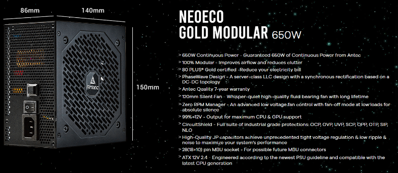 ANTEC NEOECO GOLD MODULAR NE650G M 650W