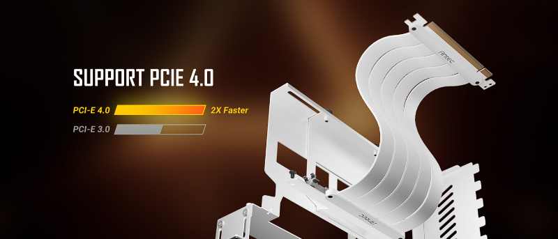 Antec PCI-E 4.0 Riser Cable With Vertical Bracket
