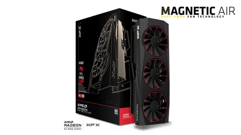 XFX Mercury AMD Radeon RX 9070XT OC Magnetic Air Edition with RGB