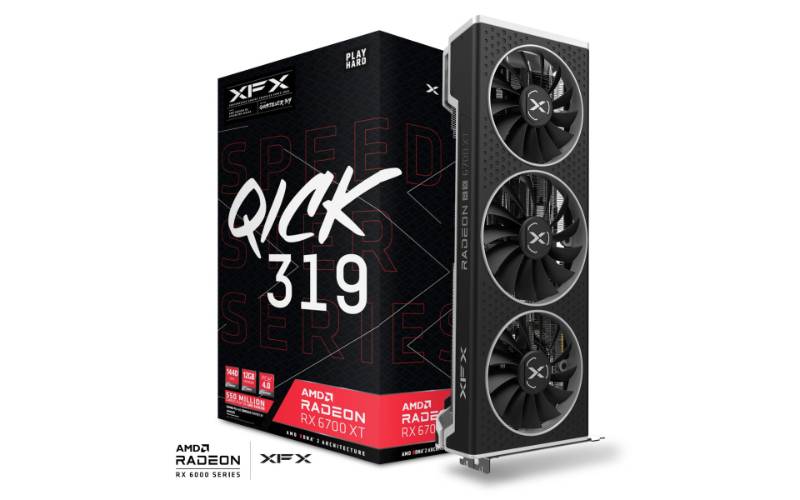 XFX SPEEDSTER QICK 319 AMD Radeon™ RX 6700 XT CORE Gaming Graphics Card with 12GB GDDR6 HDMI 3xDP, AMD RDNA™ 2