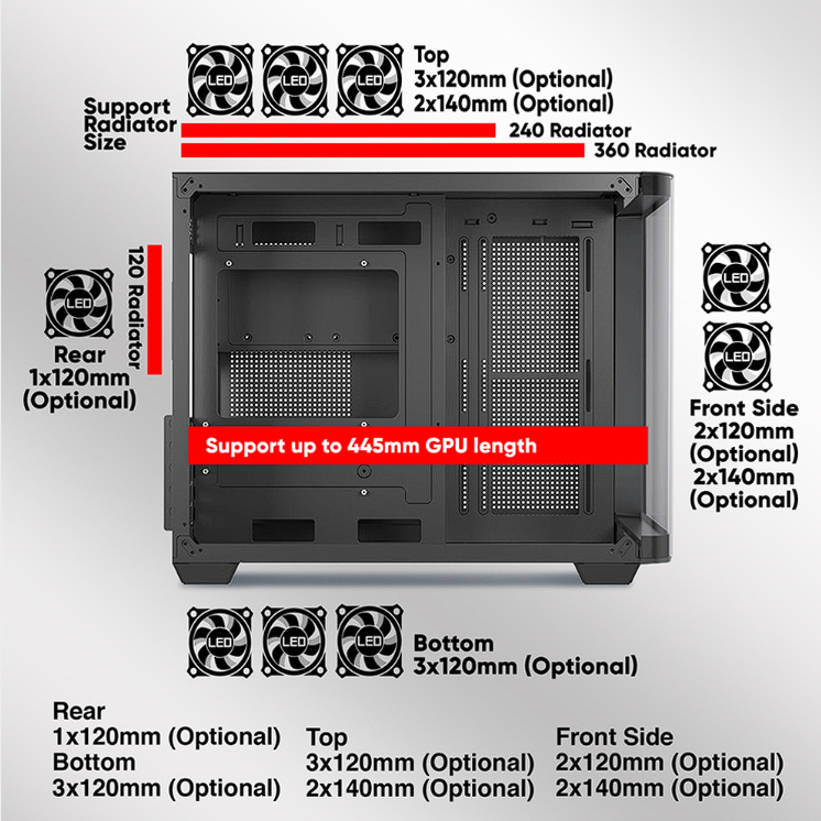 Armaggeddon AQUARON X CURVE 285 Gaming Case
