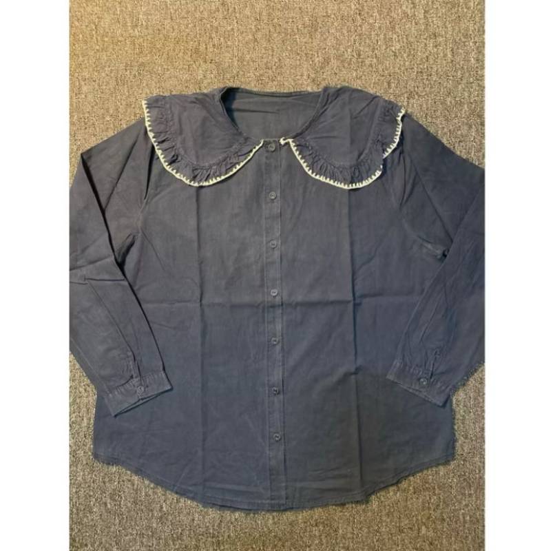 Kemeja Navy Kerah Ruffle