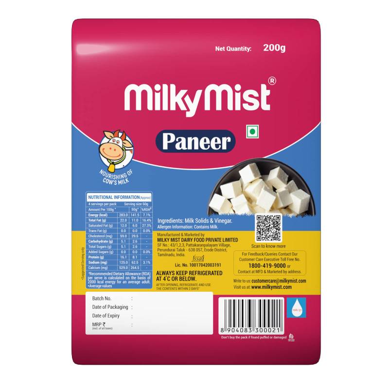 Milky Mist panneer