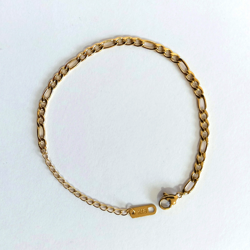 Pulsera Eslabones acero inoxidable chapado en oro