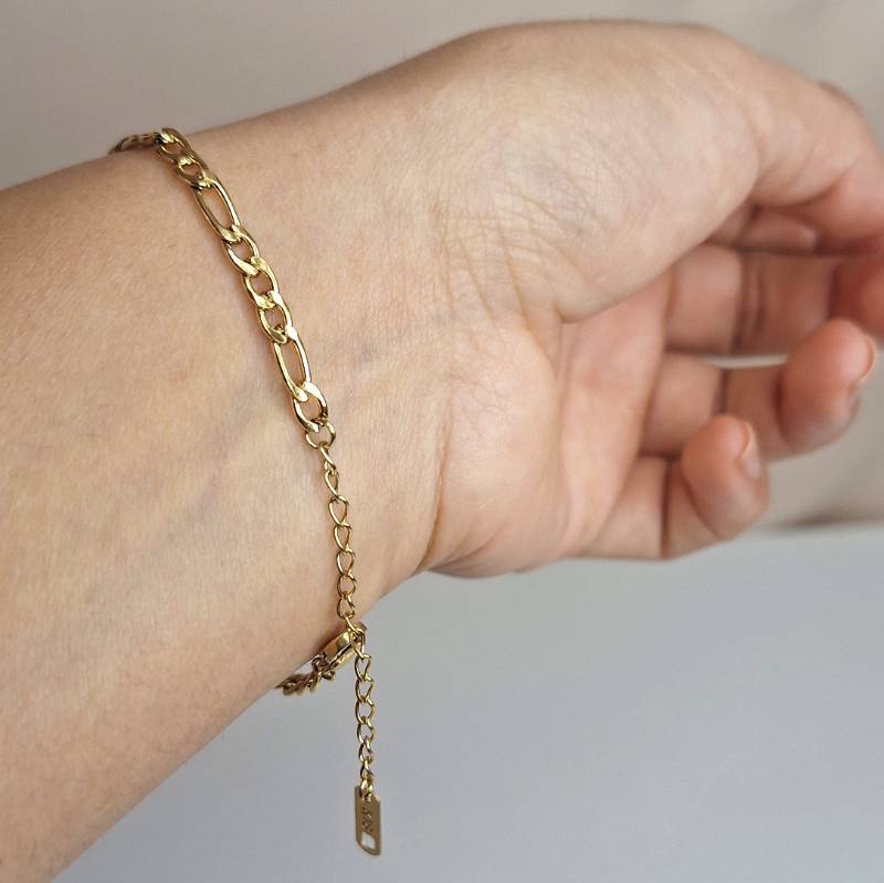 Pulsera Eslabones acero inoxidable chapado en oro