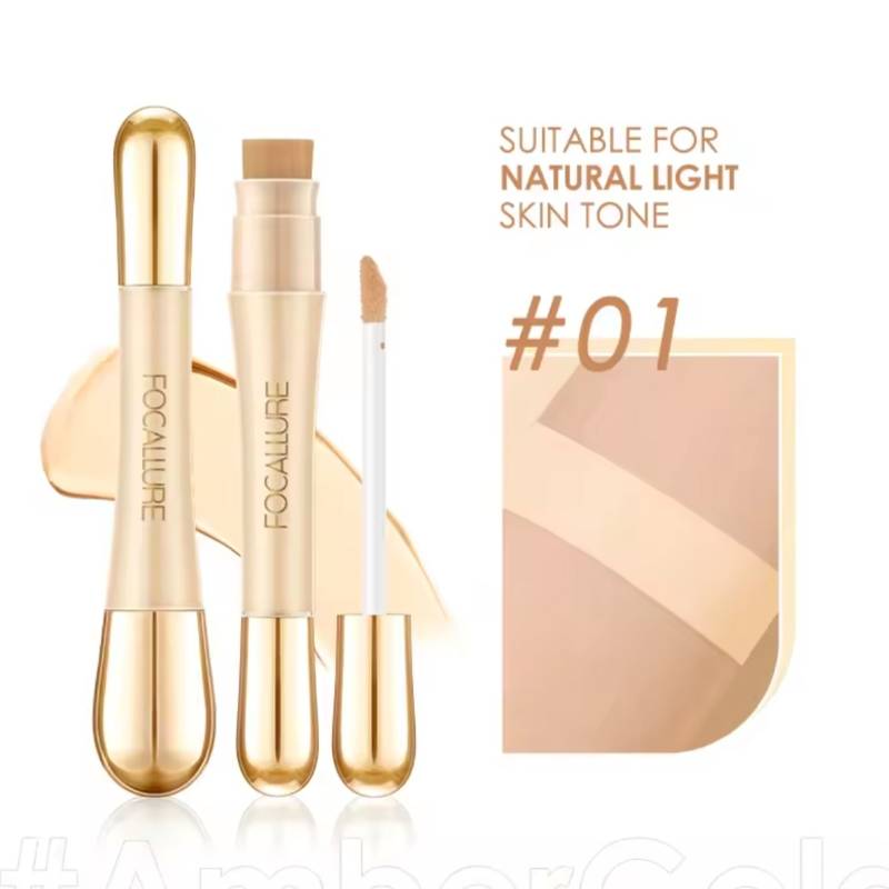 Corrector + brocha Focallure alta cobertura