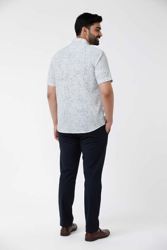 Coir Print White Muslin Cotton Shirt