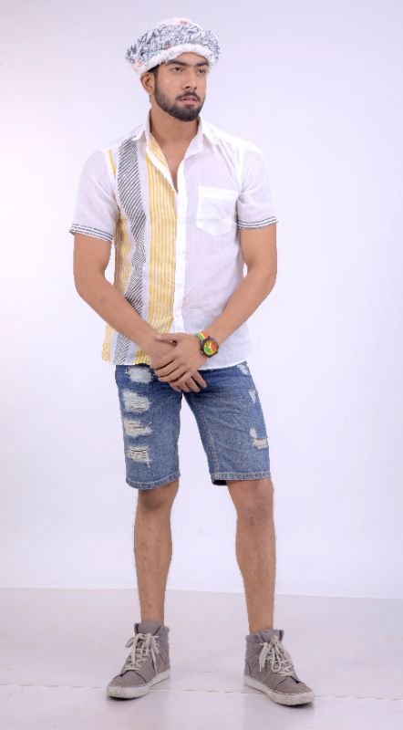 Stripe White Muslin Cotton Shirt