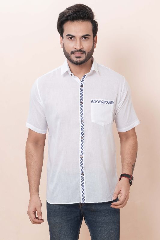 BLUE TRELL White Muslin Cotton Shirt