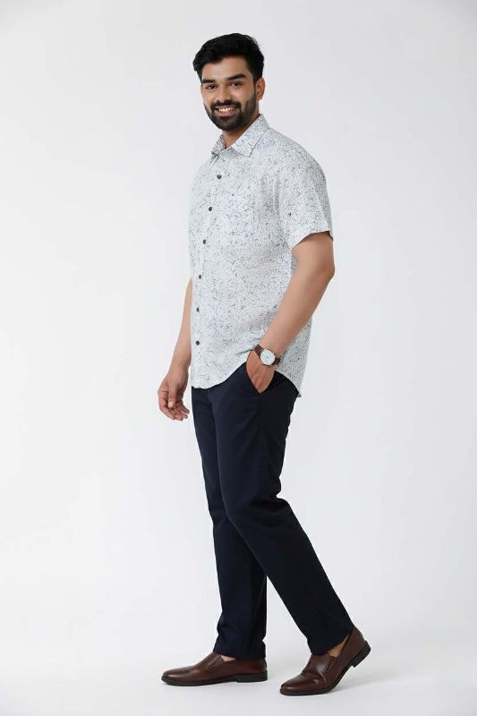Coir Print White Muslin Cotton Shirt