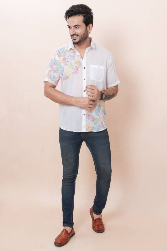 Mushroom White Muslin Cotton Shirt