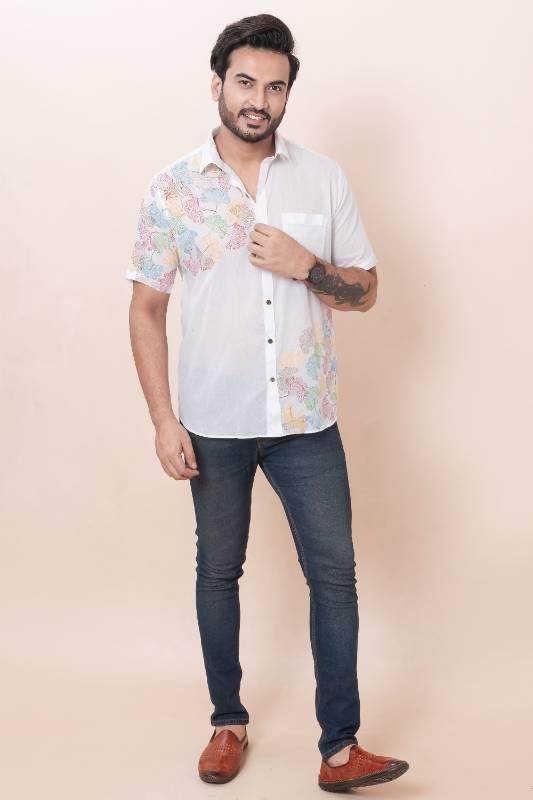 Mushroom White Muslin Cotton Shirt