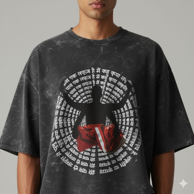 Seedhe Maut Exclusive SMX Tour Oversized Acid Wash Tshirt