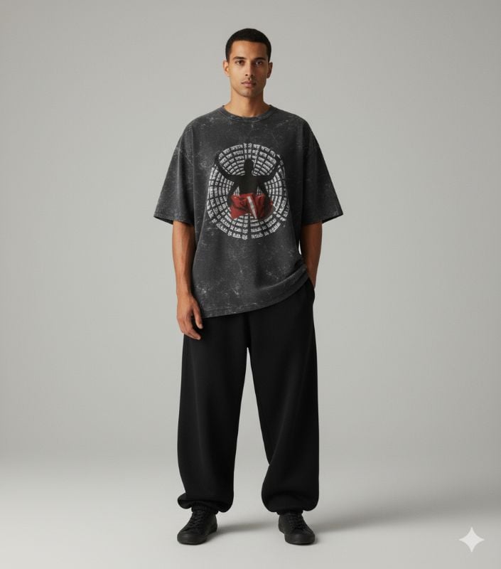 Seedhe Maut Exclusive SMX Tour Oversized Acid Wash Tshirt