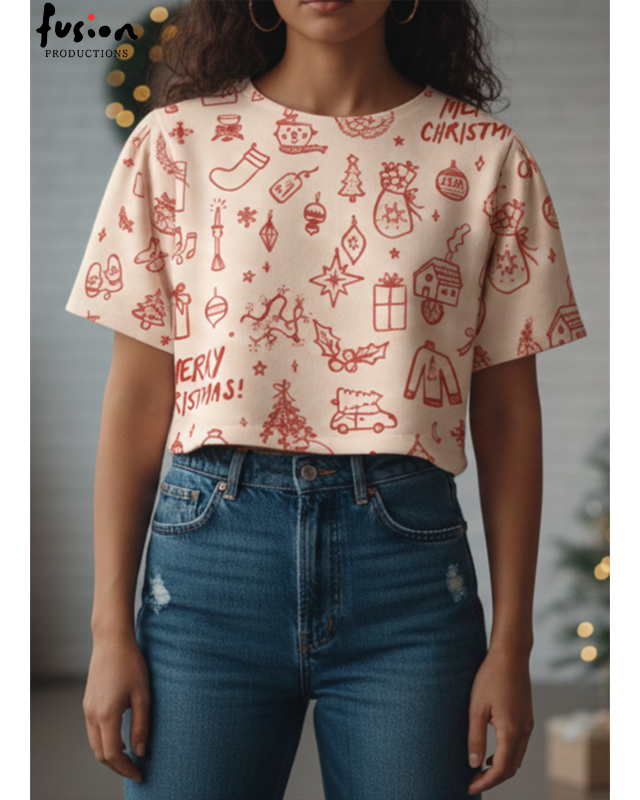 Christmas Holiday Crop Top