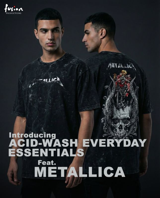 METALLICA Premium Acid Wash Oversized T-Shirt