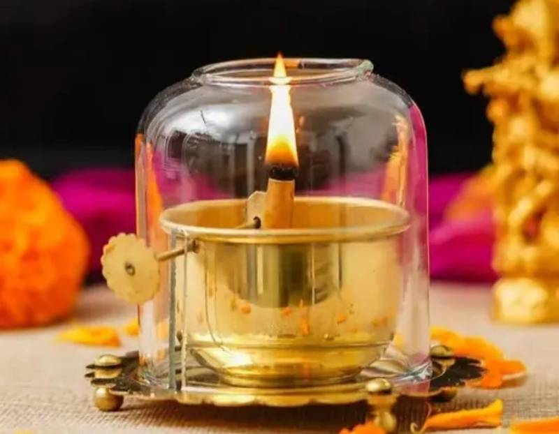 Akhand Diya - Glass Top