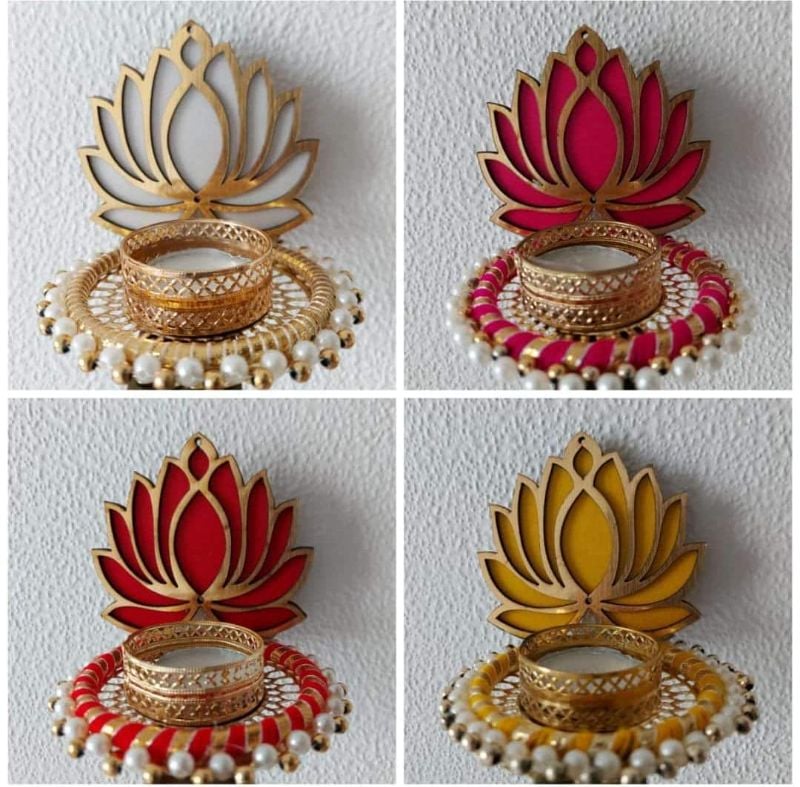 PB 303 Standing Lotus Tealight holder (PAIR)