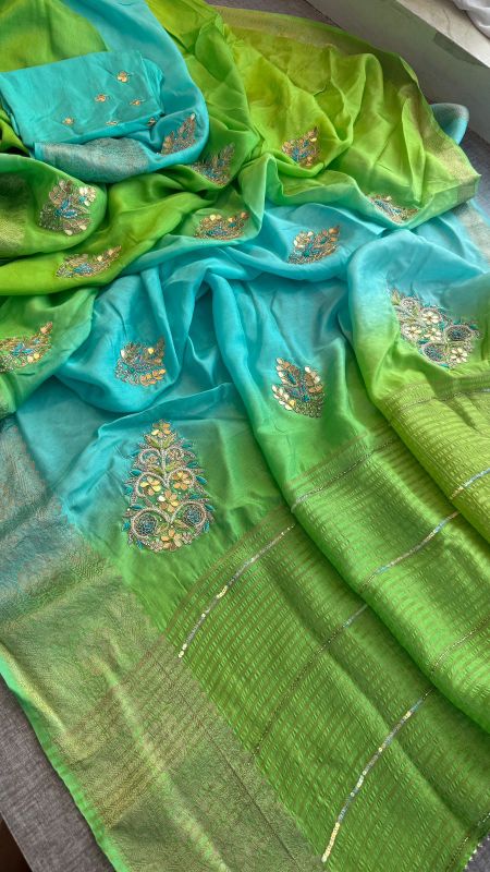 Saree - Blue & Green DDS120