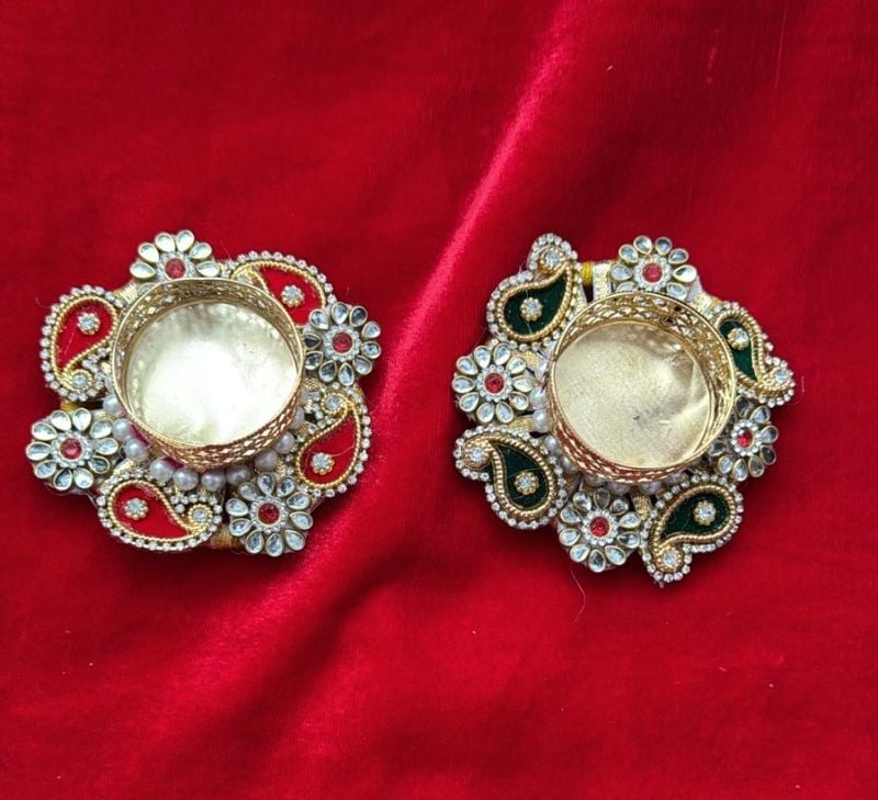 SH 305 Kundan Tlight Holder (PAIR)