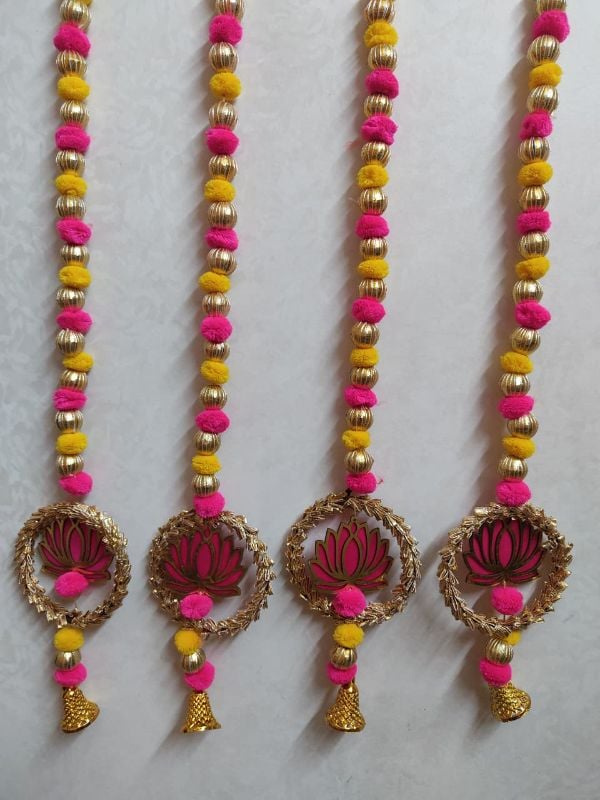 SH 118 Y&P Pom Pom and Lotus Ring Latkan (PAIR)