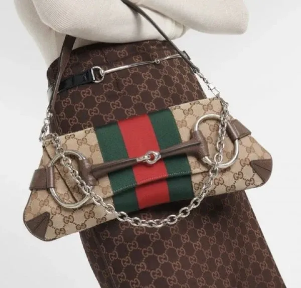 Gucci Horsebit Small Gg Canvas Shoulder Bag