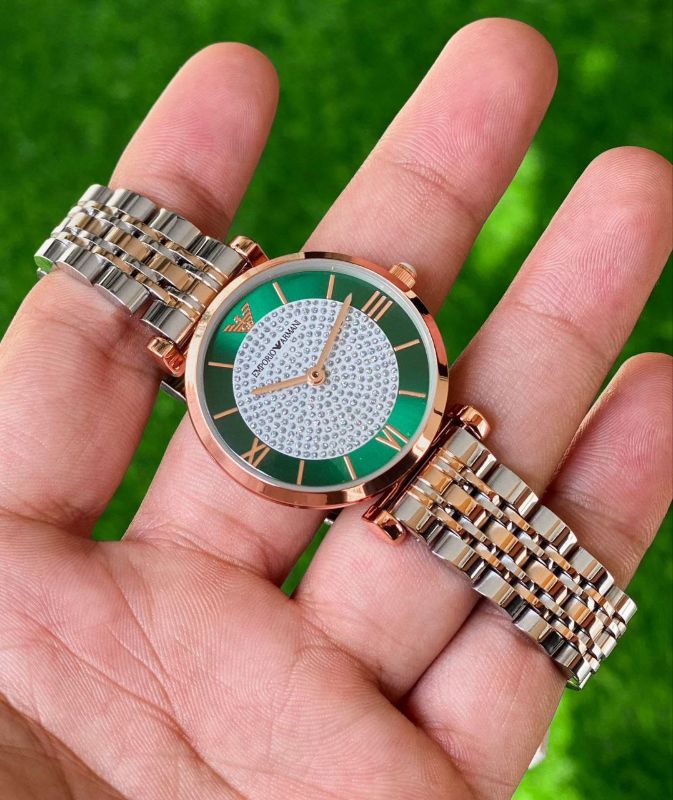 Emporio Armani – Green & White Dial (For Her)