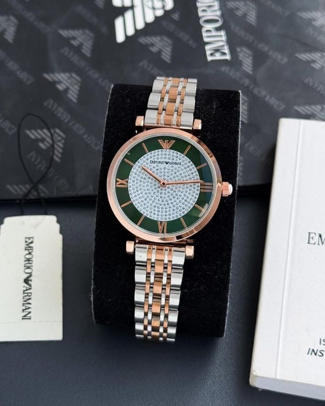 Emporio Armani – Green & White Dial (For Her)