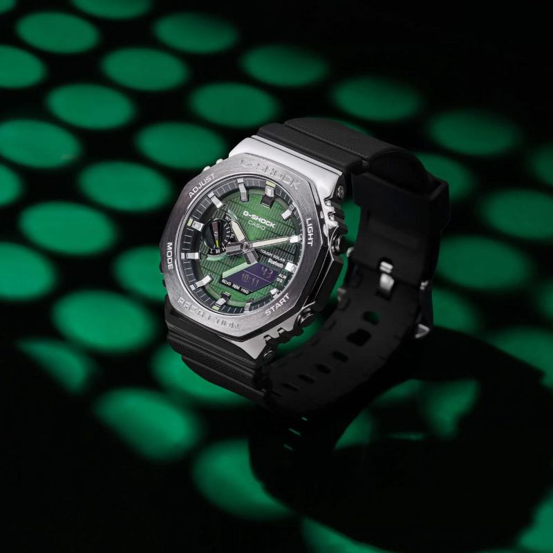 Casio G-Shock GBM-2100A – Silver Metal with Green Dial
