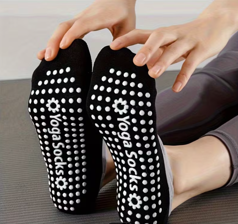 Medias antideslizantes Standar - Modelo Balerina Negro/Gris