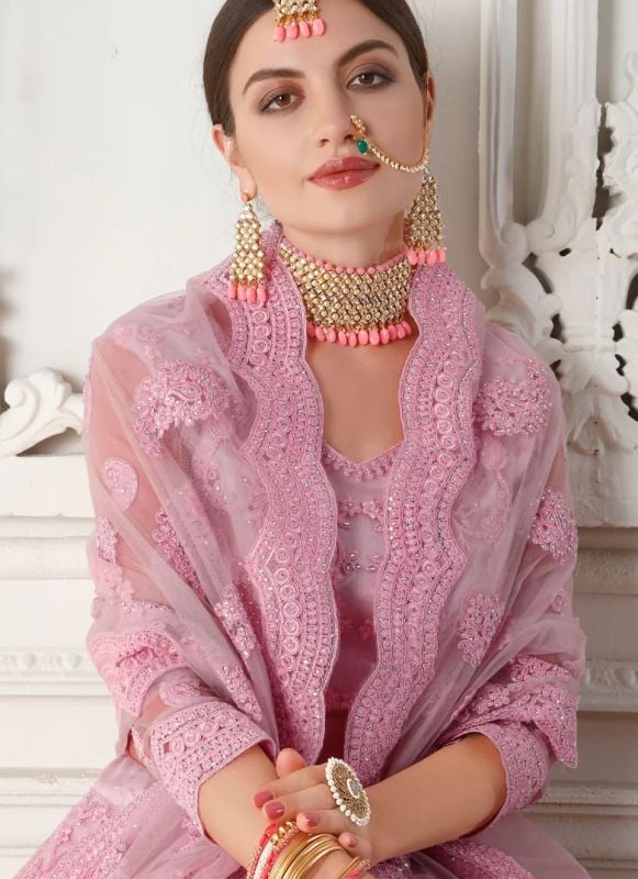 Embroidered Georgette Lehenga Set