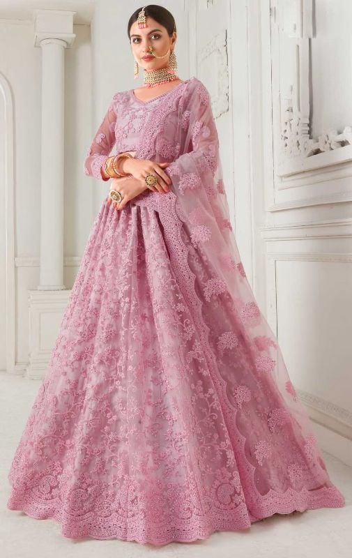 Embroidered Georgette Lehenga Set
