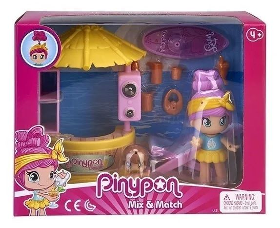 PINY PON CHIRINGUITO DOS FIGURAS + BEBE + TABLA DE SURF CON ACC.