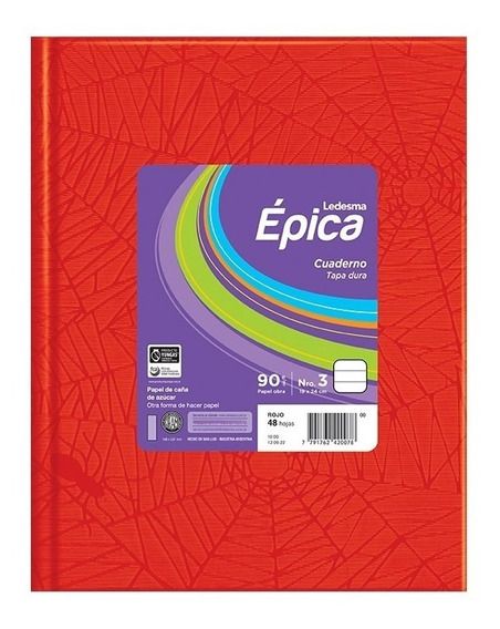 CUADERNO  GLORIA/EPICA FORRADO X50