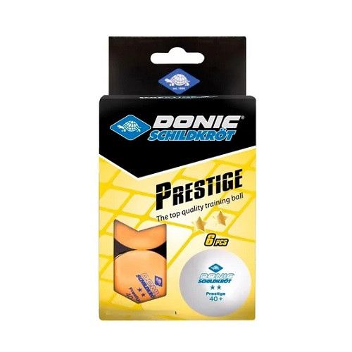 PELOTITAS PING PONG DONIC PTRSTIGE 2 ESTRELLAS BLANCO/NARANJA