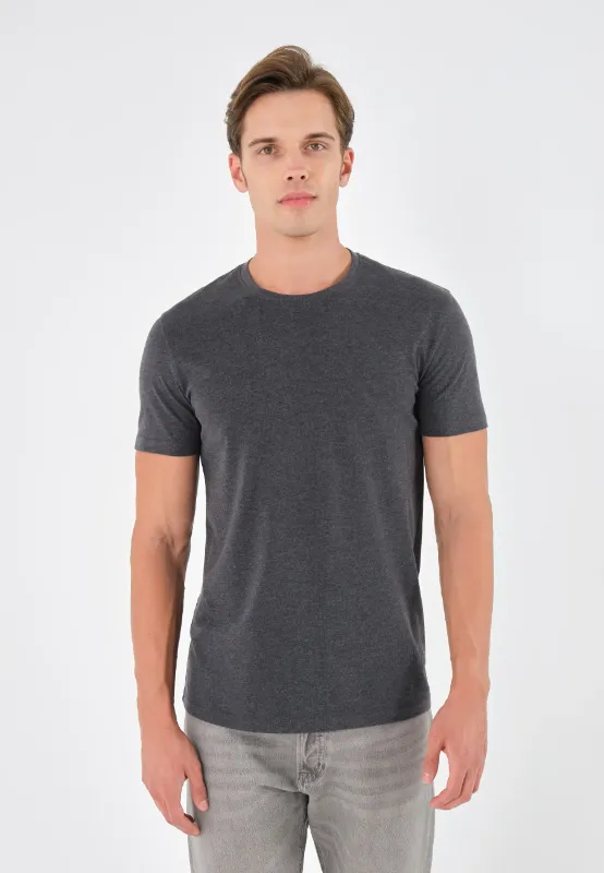 Pier One BASIC Grey Slim Fit T-Shirt