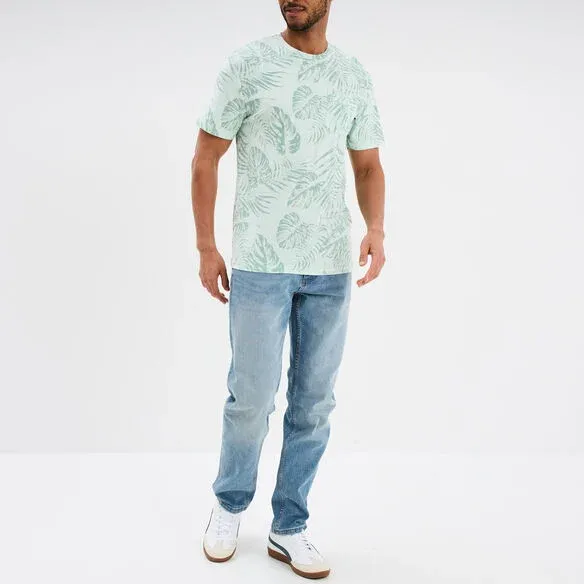 Creeks Men's green cotton short-sleeved T-Shirt
