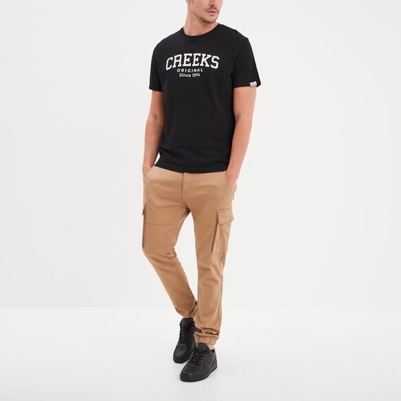 Creeks men's black cotton short-sleeved T-Shirt
