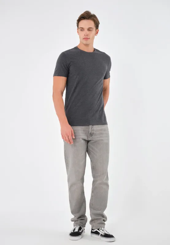 Pier One BASIC Grey Slim Fit T-Shirt