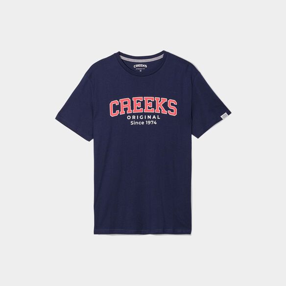 Creeks Men's Navy Blue Cotton Short Sleeve T-Shirt
