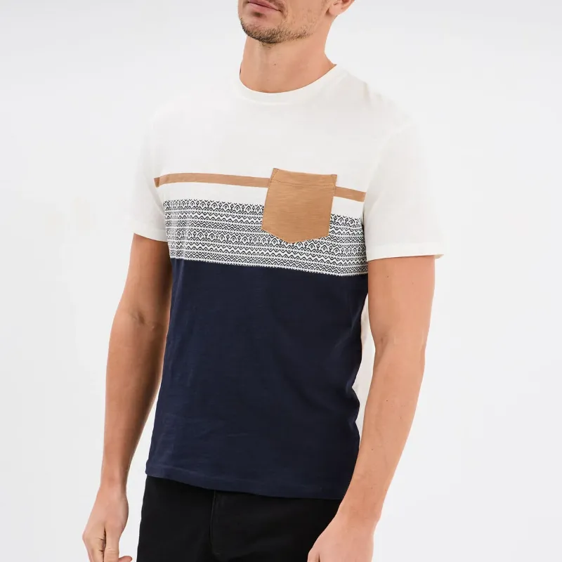 Creeks dark blue men's short-sleeved 1-pocket T-Shirt