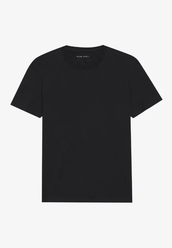 Pier One BASIC Black Slim Fit T-Shirt