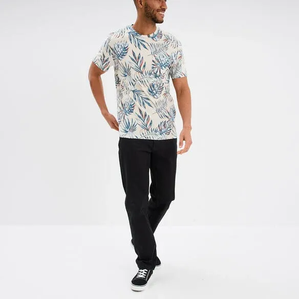 Creeks Men's multi-colored cotton short-sleeved round neck T-Shirt