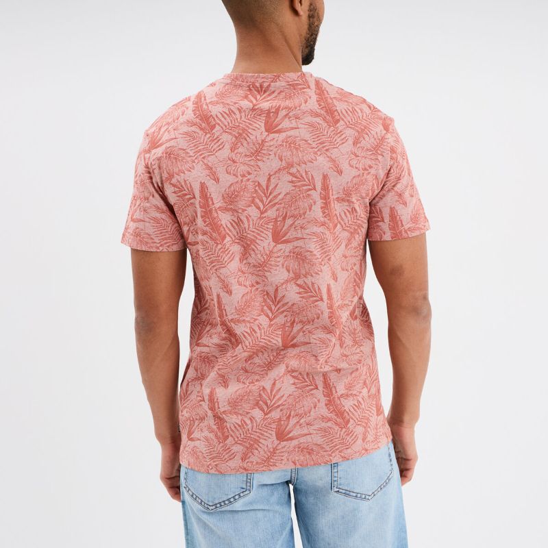 Creeks Men's old pink cotton short-sleeved T-Shirt