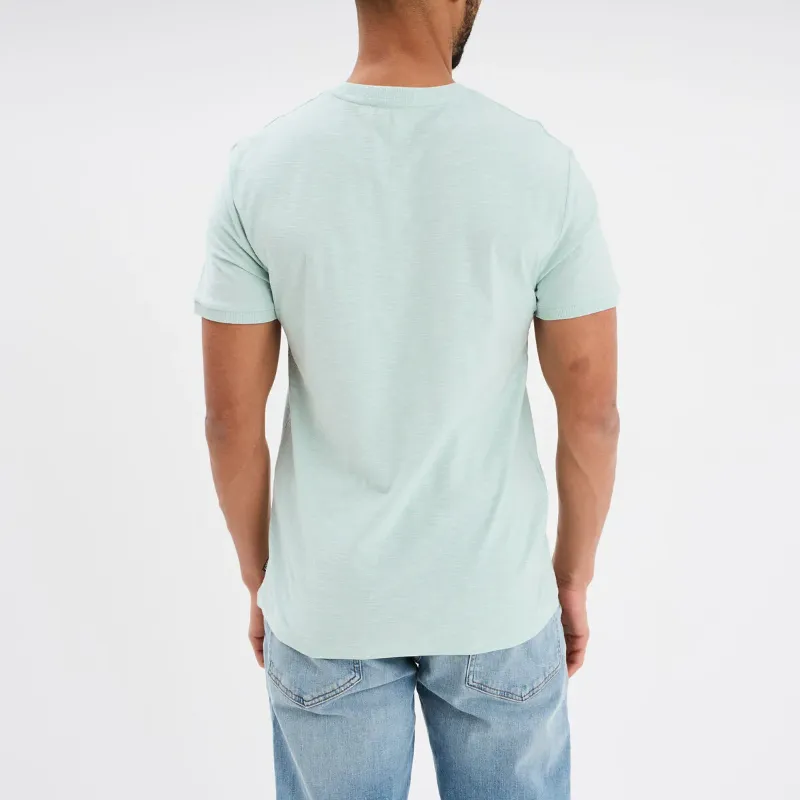 Men's pastel green cotton short-sleeved round neck T-Shirt