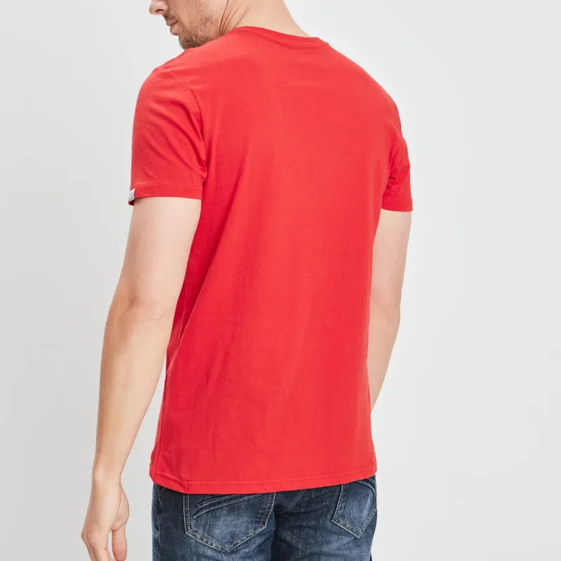 Creeks Men's red cotton short-sleeved T-Shirt