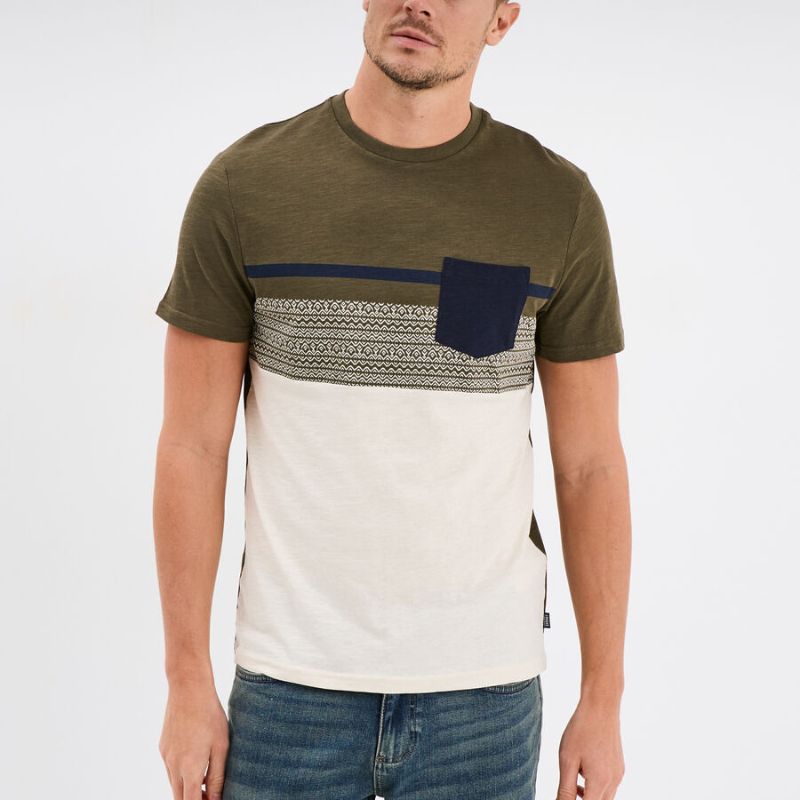 Creeks olive men's short-sleeved 1-pocket T-Shirt