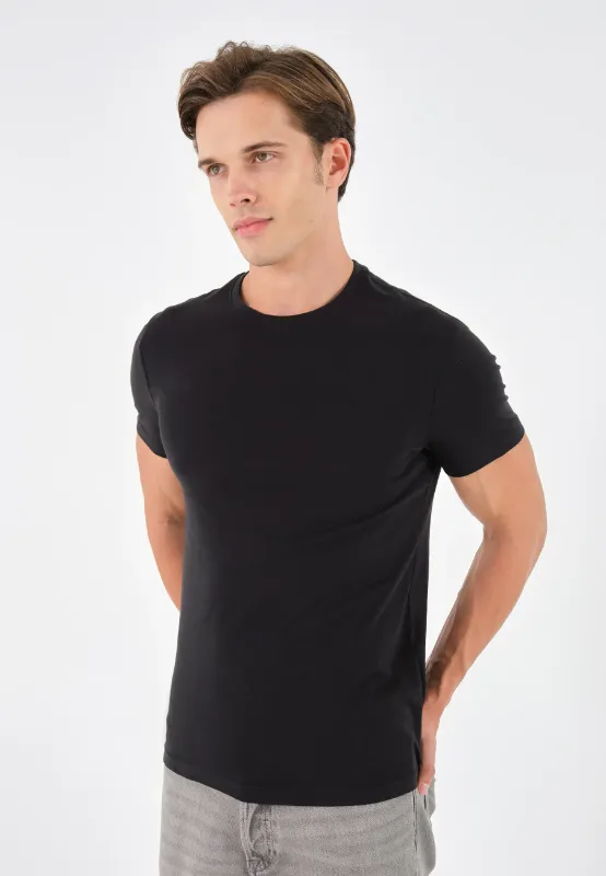 Pier One BASIC Black Slim Fit T-Shirt