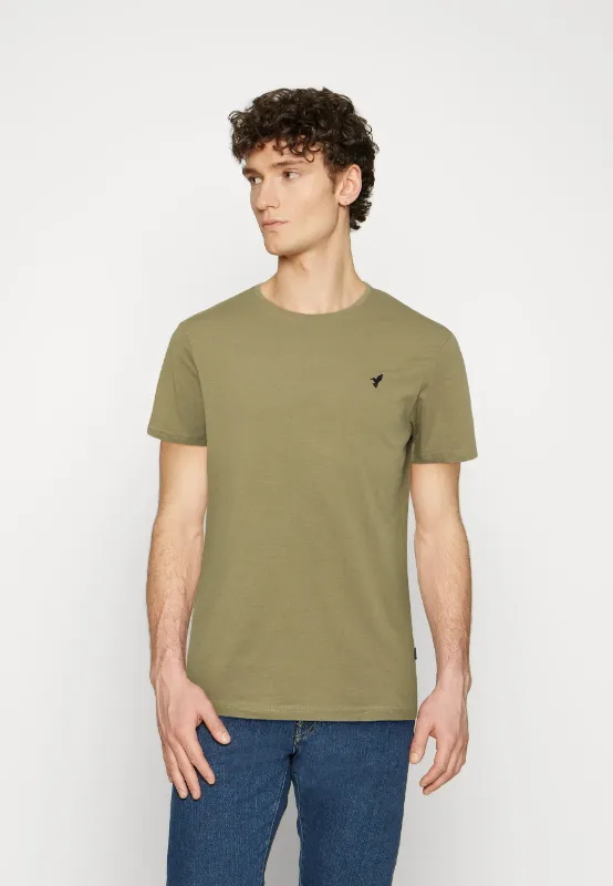 Pier One BASIC Beige Slim Fit T-Shirt